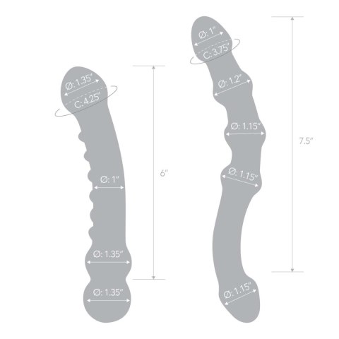 Zestaw dwóch szklanych dild Glas Pleasure Set Double Pleasure Glass Dildo Set