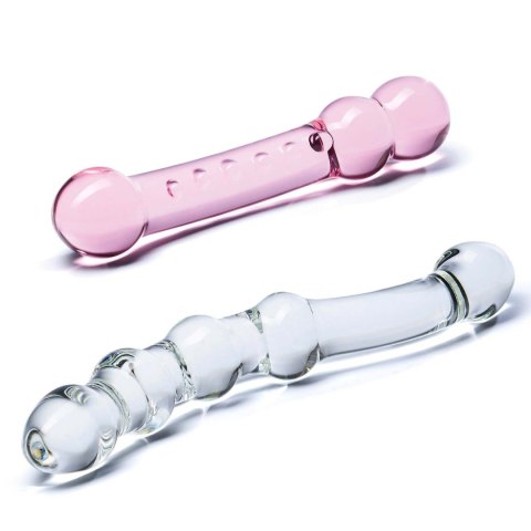 Zestaw dwóch szklanych dild Glas Pleasure Set Double Pleasure Glass Dildo Set