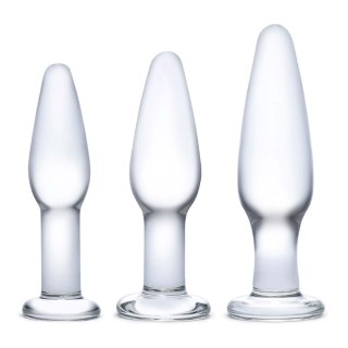 Zestaw trzech różnych szklanych korków Glas Anal Set Anal Training Set