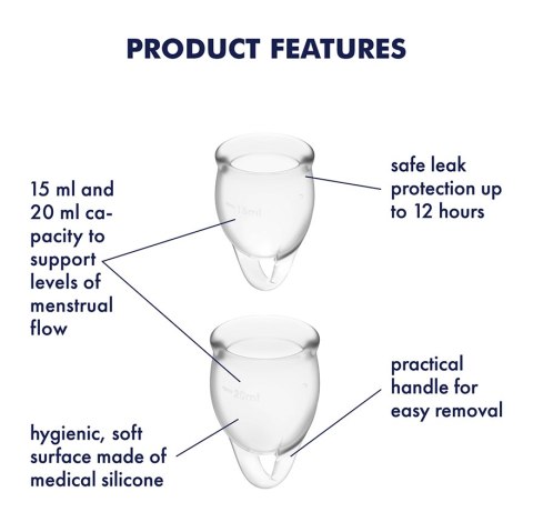 Satisfyer Feel Confident Menstrual Cup Set Transparent