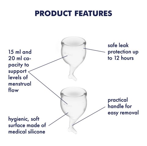 Satisfyer Feel Secure Menstrual Cup Set Transparent