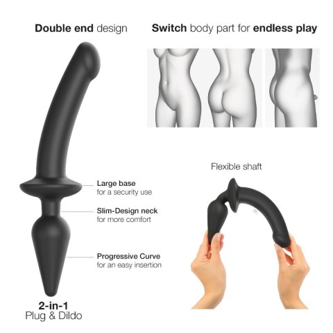 Strap-on-me Switch Plug-in Semi-realistic Dildo Black XXL