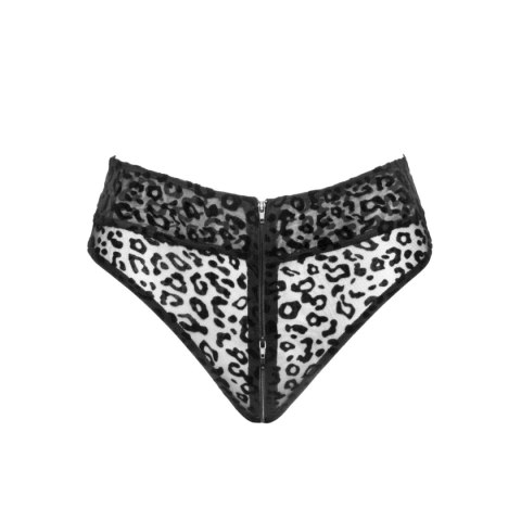 Noir Handmade F290 Panties of leopard flock with zipper XL