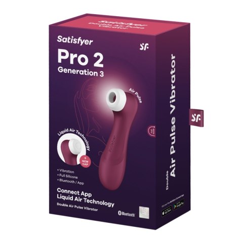 Satisfyer Pro 2 Generation 3 Connect App Wine Red