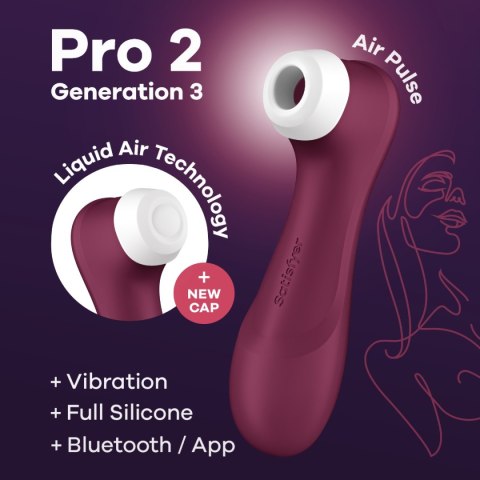 Satisfyer Pro 2 Generation 3 Connect App Wine Red