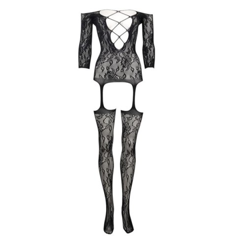 Le Désir Criss Cross Neck Bodystocking Black OS