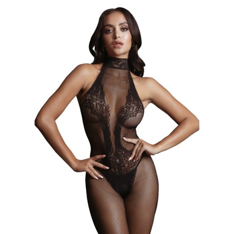 Le Désir Fishnet and Lace Bodystocking Black OS