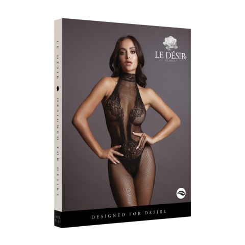 Le Désir Fishnet and Lace Bodystocking Black OS