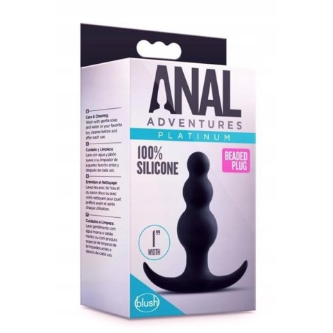 Anal Adventures Platinum Beaded Plug Black