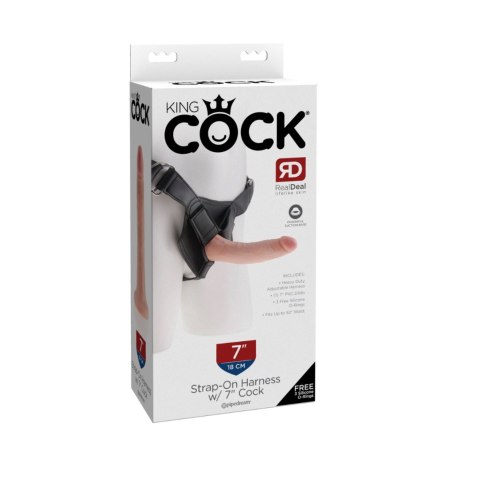 Dildo na uprzęży King Cock Strap on Harness Pipedream 7 Light