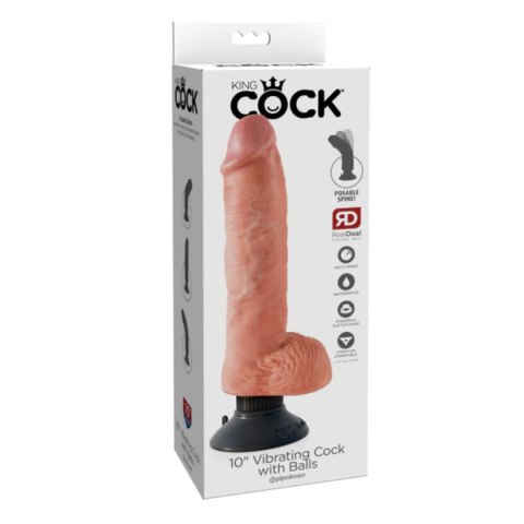 Wibrujące Dildo King Cock with Bals Pipedream 10 Light