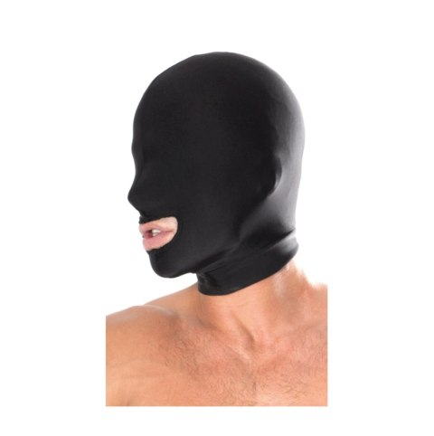 Maska Pipedream Fetish Fantasy Series Spandex Open Mouth Hood Black