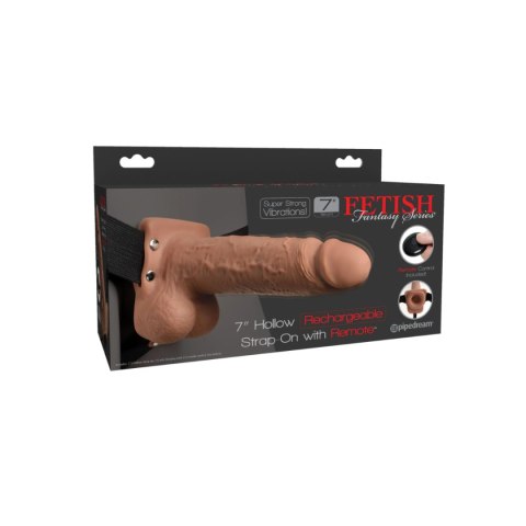 Pipedream Fetish Fantasy Series 7" Hollow Strap-On with Remote Tan