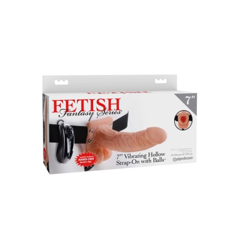 Pipedream Fetish Fantasy Series 7" Vibrating Hollow Strap-On with Balls Light