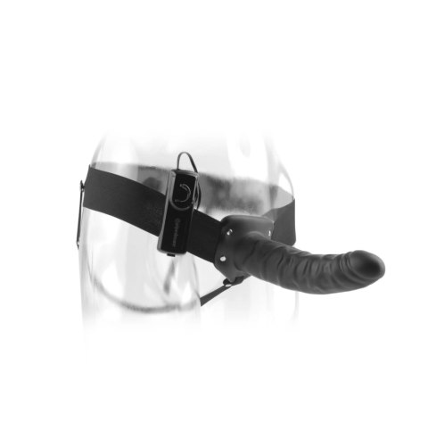 Pipedream Fetish Fantasy Series 8" Vibrating Hollow Strap-On Black