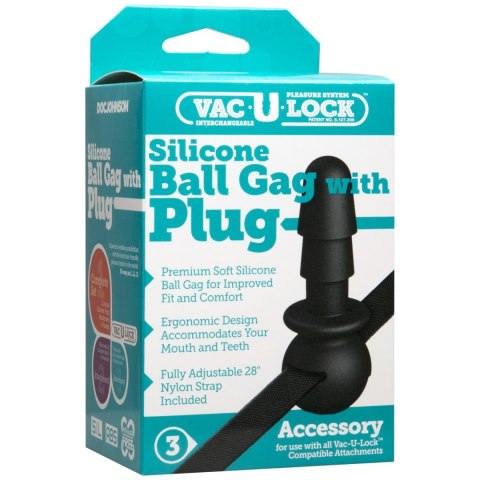 Doc Johnson Vac-U-Lock Silicone Ball Gag with Plug