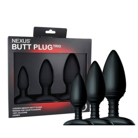 Nexus Butt Plug Trio 3 Solid Silicone Butt Plugs S M L