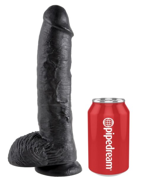 King Cock 10" Cock with Balls Black