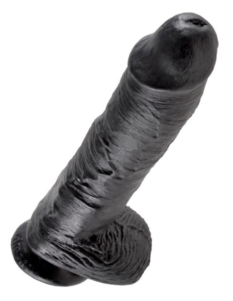 King Cock 10" Cock with Balls Black