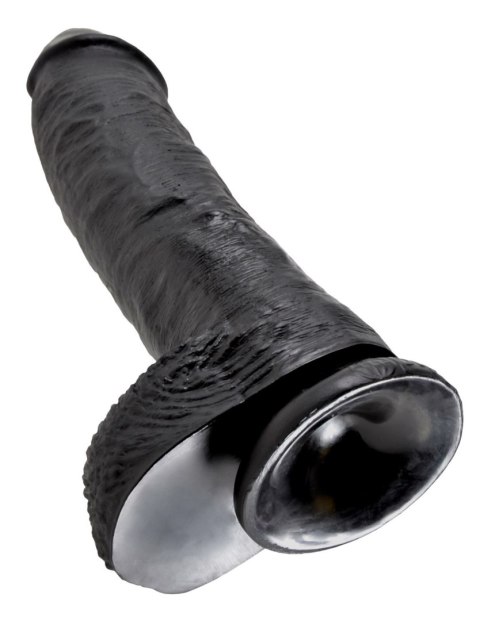 King Cock 10" Cock with Balls Black