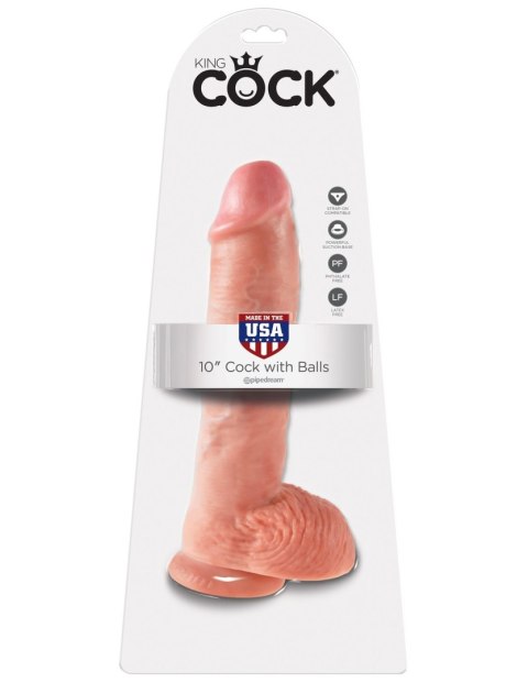 King Cock 10" Cock with Balls Flesh