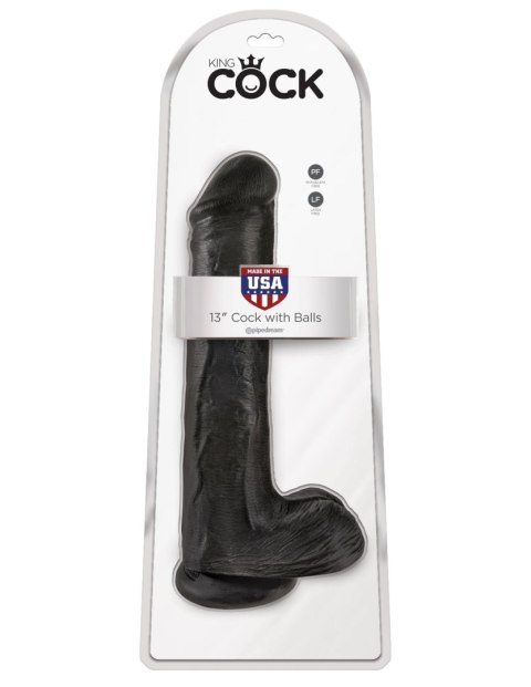 King Cock 13" Cock with Balls Black