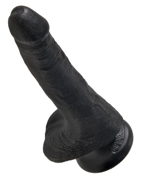 King Cock 6" Cock with Balls Black