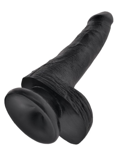 King Cock 6" Cock with Balls Black