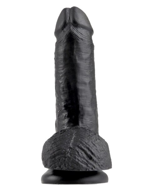 King Cock 7" Cock with Balls Black