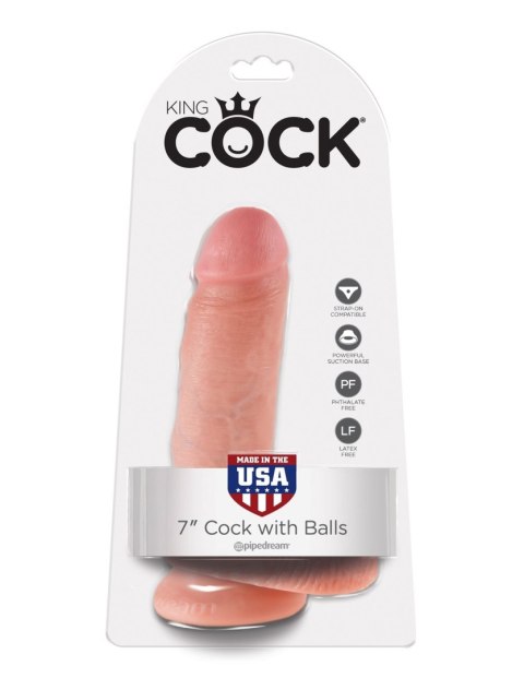 King Cock 7" Cock with Balls Flesh