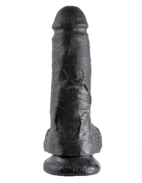 King Cock 8" Cock with Balls Black