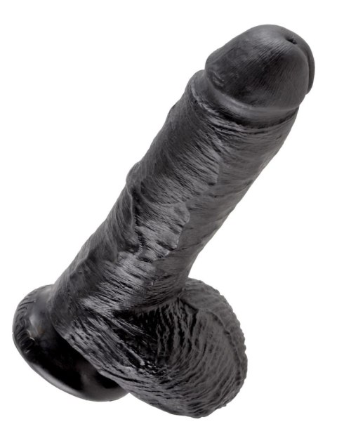 King Cock 8" Cock with Balls Black