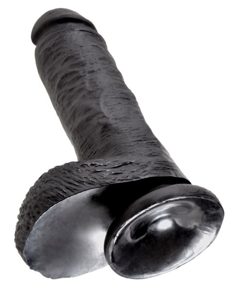 King Cock 8" Cock with Balls Black