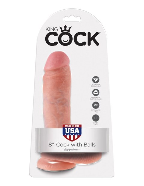 King Cock 8" Cock with Balls Flesh