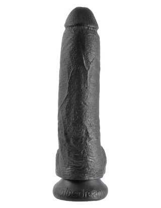 King Cock 9" Cock with Balls Black