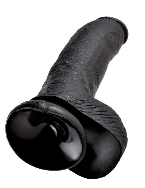 King Cock 9" Cock with Balls Black