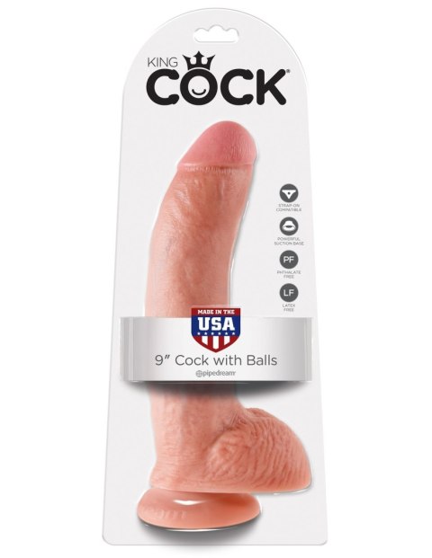 King Cock 9" Cock with Balls Flesh