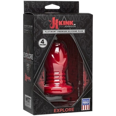 Kink Wet Works Explore - Platinum Premium Silicone Plug 4" Red