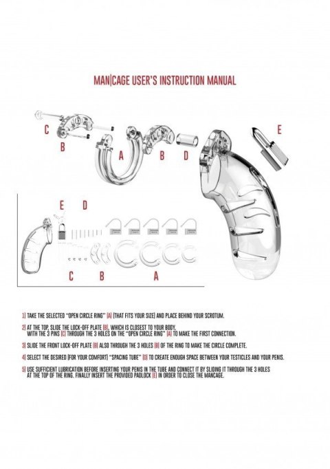 Model 04 - Chastity - 4.5" - Cock Cage - Transparent