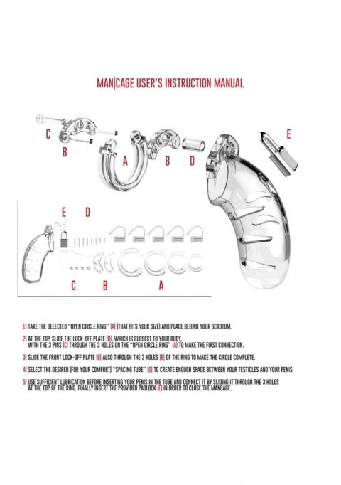 Model 05 - Chastity - 5.5" - Cock Cage - Transparent