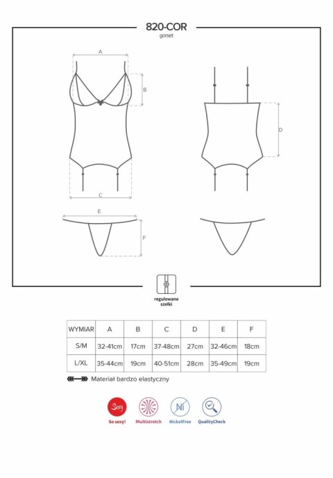 820-COR-1 gorset czarny L/XL