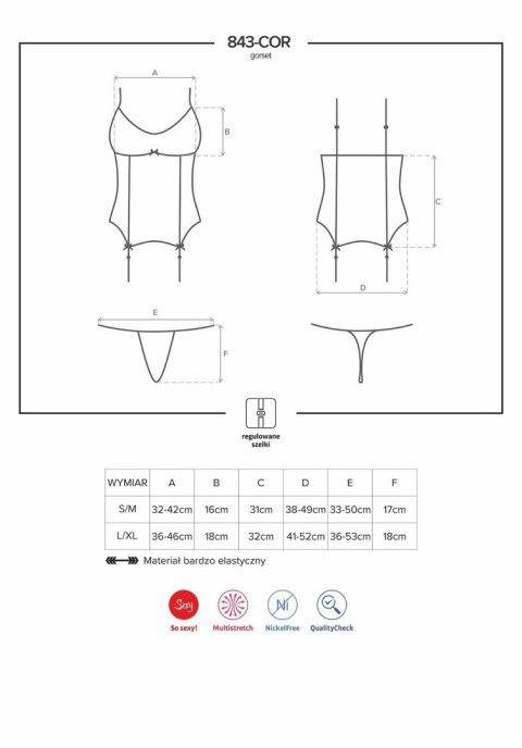 843-COR-2 gorset biały L/XL