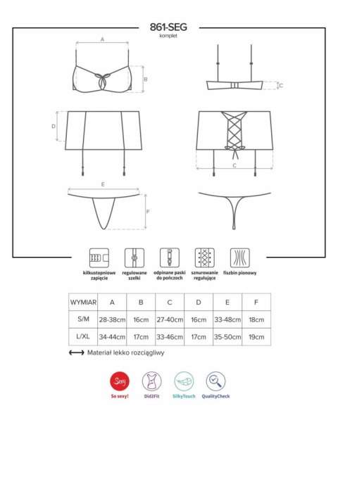 861-SEG-5 komplet 3-częściowy różowy L/XL