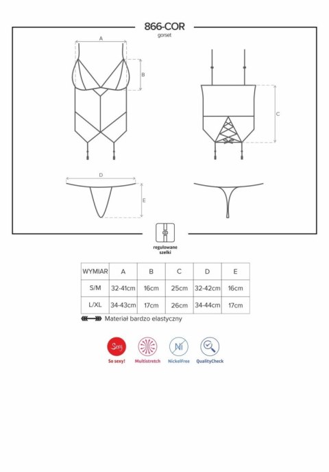 866-COR-1 gorset czarny L/XL
