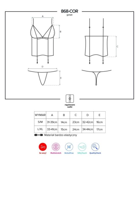 868-COR-1 gorset czarny L/XL