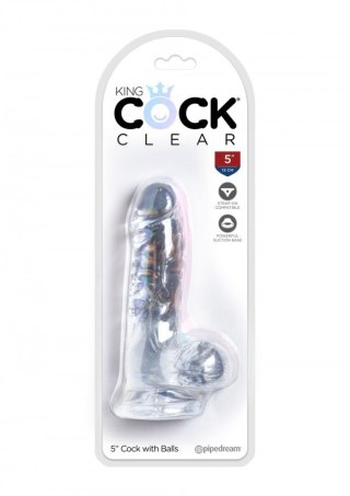 King Cock 5 Inch Cock with Balls Transparant