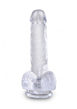 King Cock 6 Inch Cock with Balls Transparant