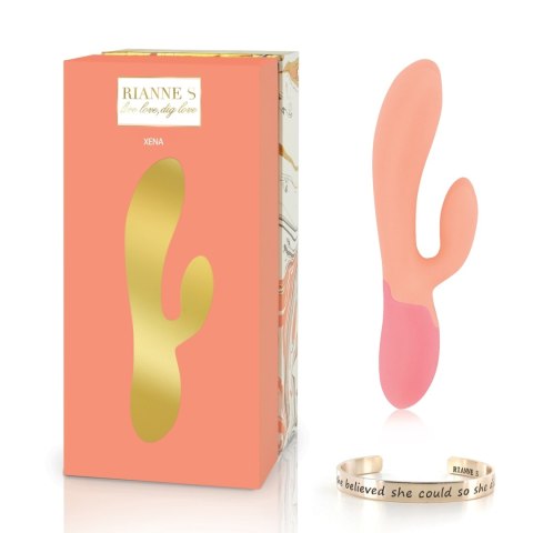 Rianne S ESSENTIALS - Xena Rabbit Vibrator Peach & Coral