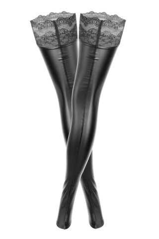 F135 Powerwetlook stockings with siliconed lace L