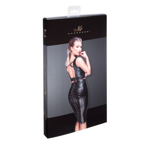 F152 Powerwetlook pencil skirt with long zipper L